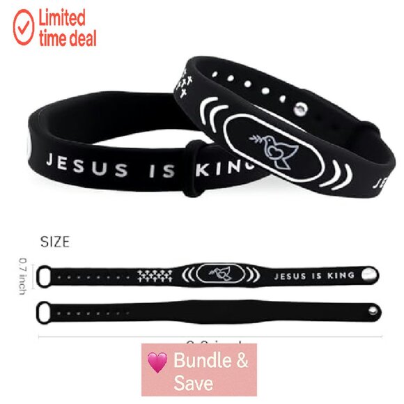 2 Pack Daily Bible Verse Bracelets, Silicone, Waterproof, Inspirational Gifts - Picture 6 of 8